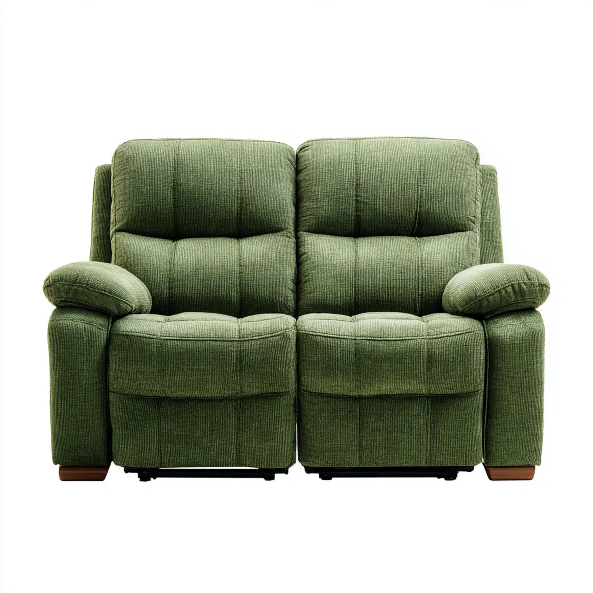 Divano reclinabile 2 posti verde oliva 150 x 95 x 102 cm in poliestere forma rettangolare
