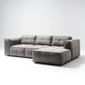 Divano angolare 4 posti grigio in poliestere a L 280 x 160 x 78 cm