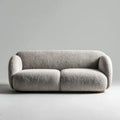 Divano 2 posti grigio chiaro 160 x 90 x 78 cm in bouclé di poliestere forma arrotondata