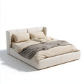 Letto matrimoniale imbottito beige 160x200 cm in poliestere rettangolare