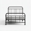 Letto singolo in acciaio nero 90 x 190 cm rettangolare