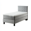 Letto singolo imbottito grigio con materasso 90 x 200 cm in poliestere effetto velluto rettangolare