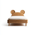 Letto singolo per bambini a forma di orso marrone in legno massello di rovere 90 x 200 cm
