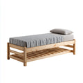 Letto singolo estraibile naturale in legno massello di pino 90 x 200 cm rettangolare