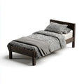 Letto singolo marrone scuro 90 x 190 cm in legno massello di pino rettangolare