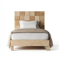Letto singolo rovere chiaro 90 x 200 cm in MDF impiallacciato rovere rettangolare