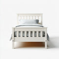 Letto singolo bianco 90 x 190 cm in MDF e pino rettangolare